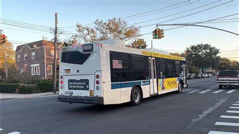 < 1 stop away, 11 passengers on vehicle. . B47 bus to kings plaza